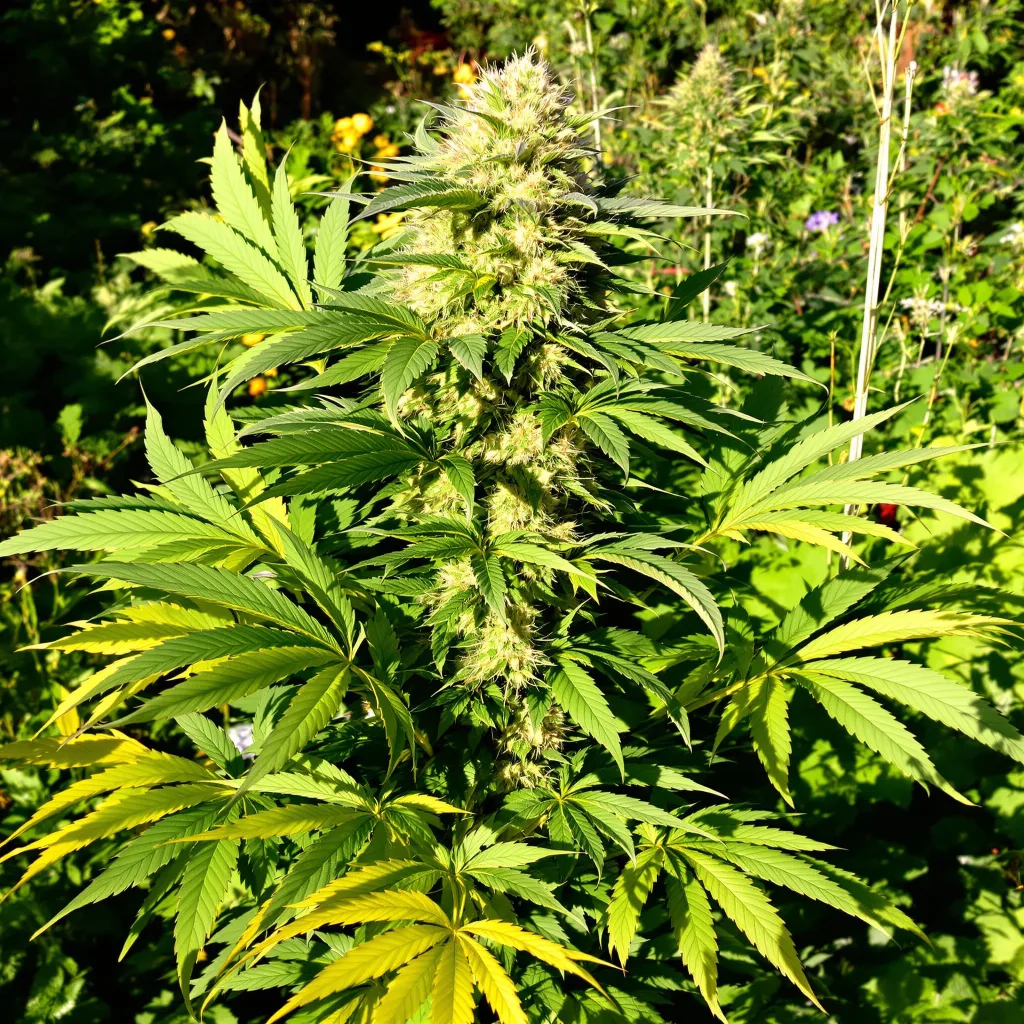 Kush XL 68% indica / 32% sativa — flor con tricomas visibles
