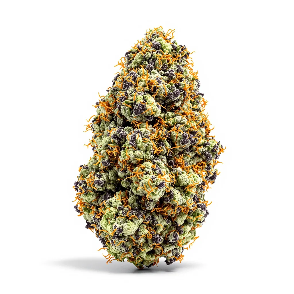 Kush XL 68% indica / 32% sativa — flor con tricomas visibles