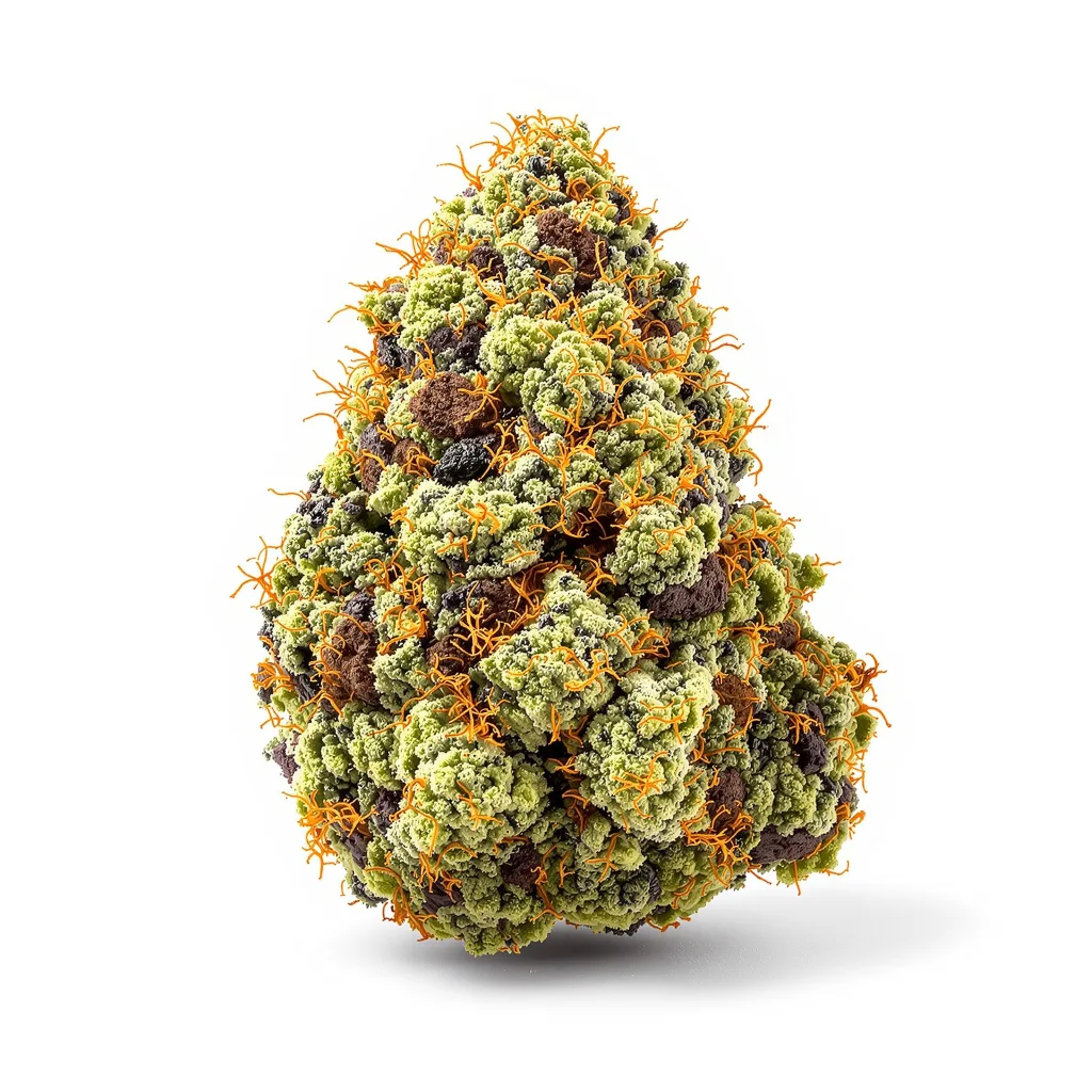 Kushadelic 76% indica / 24% sativa — flor con tricomas visibles