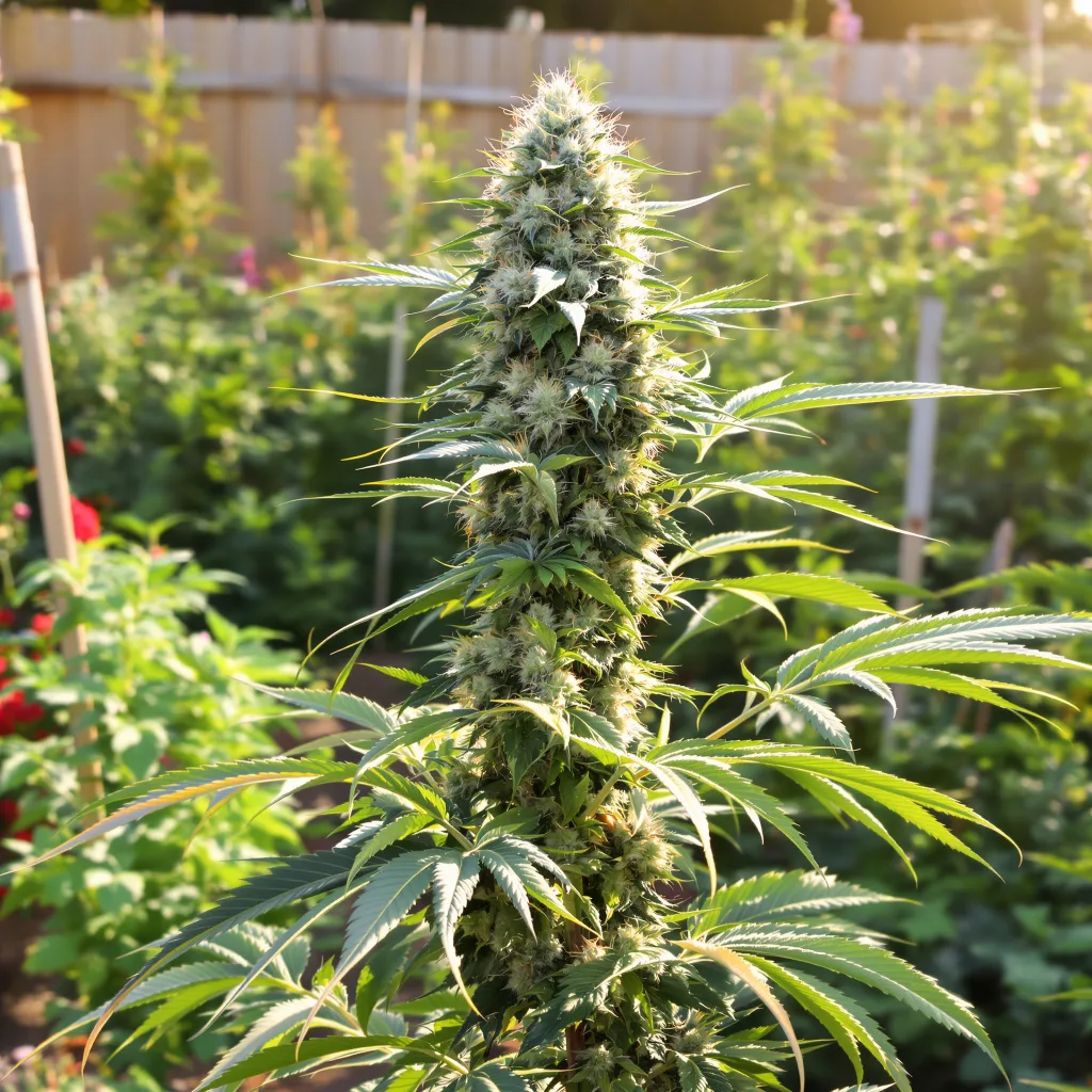 LA Jack 62% indica / 38% sativa — flor con tricomas visibles