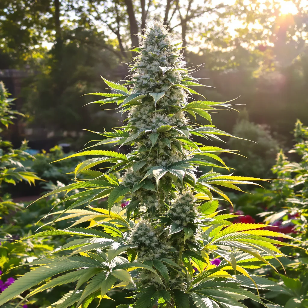 LA Woman 40% indica / 50% sativa — flor con tricomas visibles