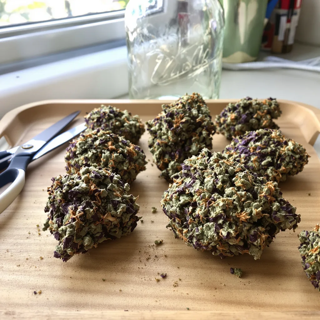 Ladyburn 1974 83% indica / 17% sativa — flor con tricomas visibles