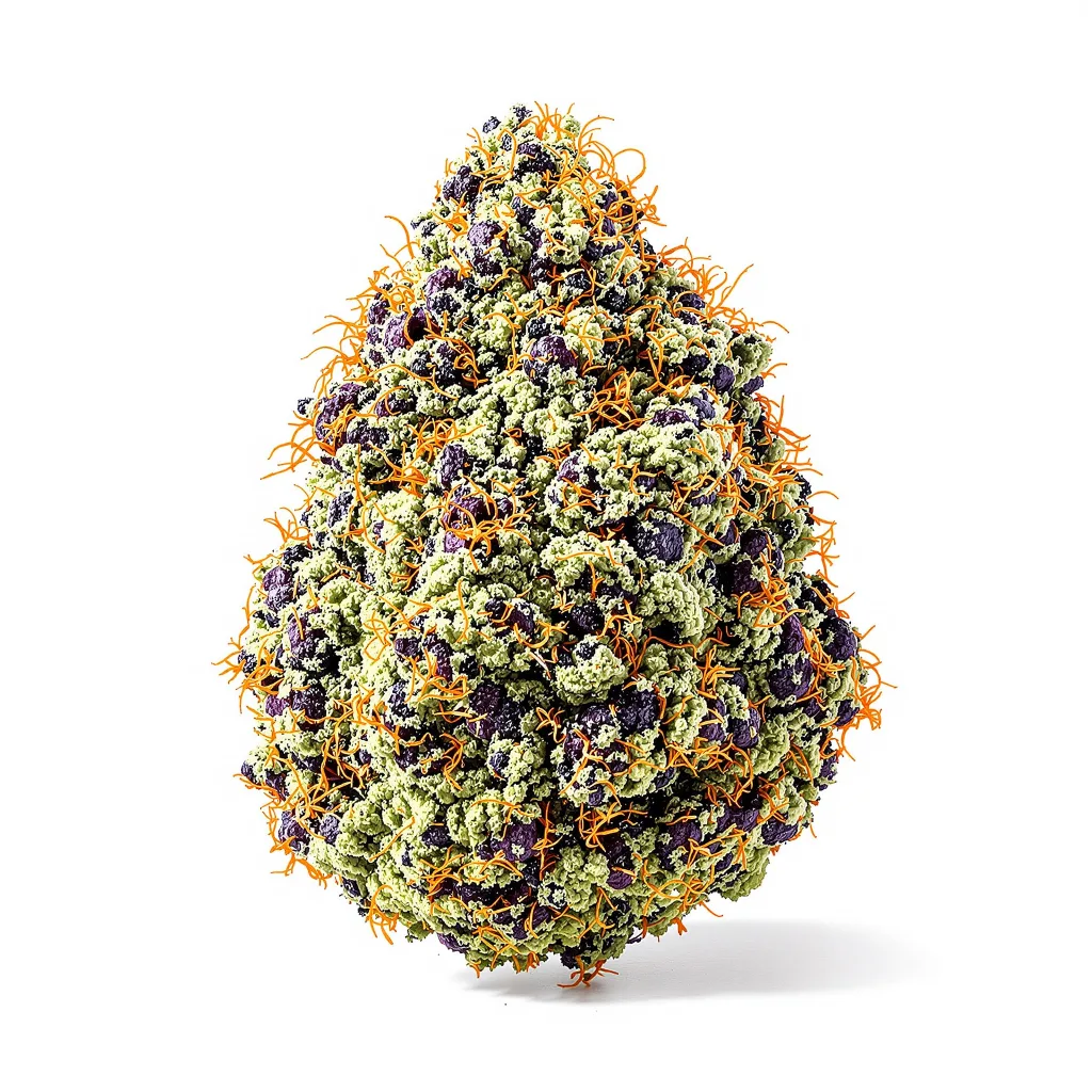 Ladyburn 1974 83% indica / 17% sativa — flor con tricomas visibles
