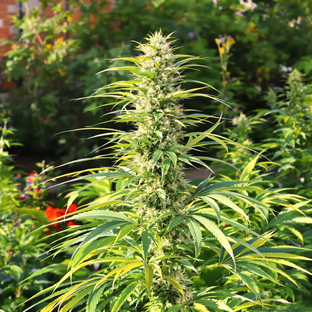 Lamb's Bread 10% indica / 90% sativa — flor con tricomas visibles