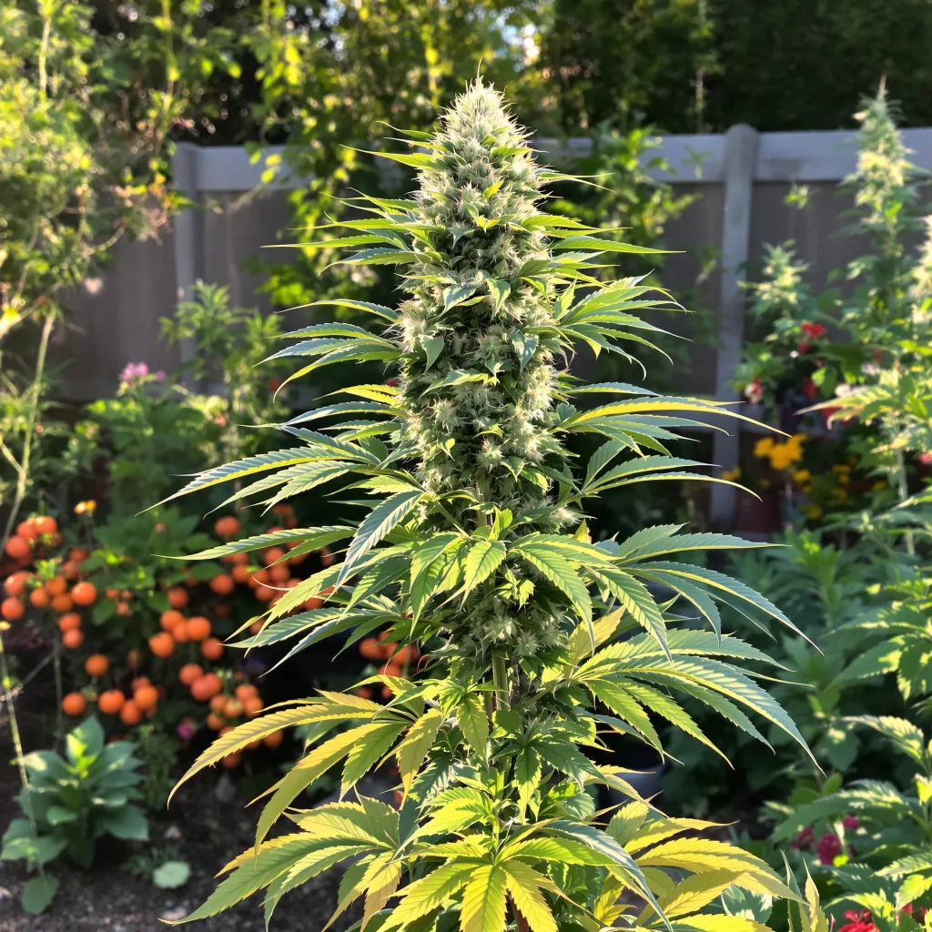 Lamborghini 48% indica / 52% sativa — flor con tricomas visibles