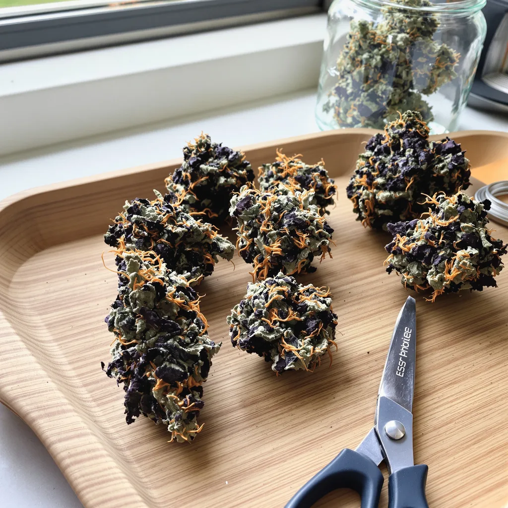 Lava Cake 80% indica / 20% sativa — flor con tricomas visibles