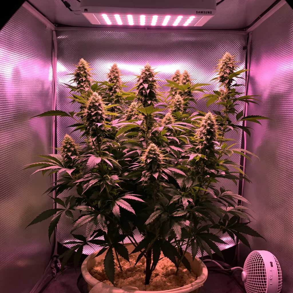 Planta de cannabis Lavender Jones en fase de floración — 90-130 cm feminizada