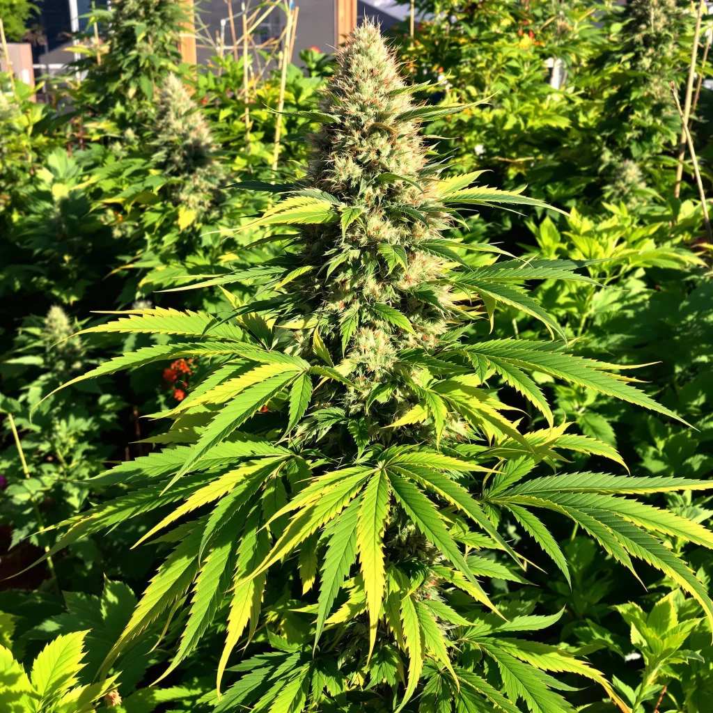 Lee Roy 69% indica / 31% sativa — flor con tricomas visibles
