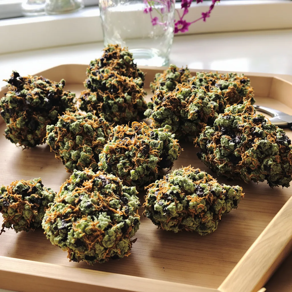 Lee Roy 69% indica / 31% sativa — flor con tricomas visibles