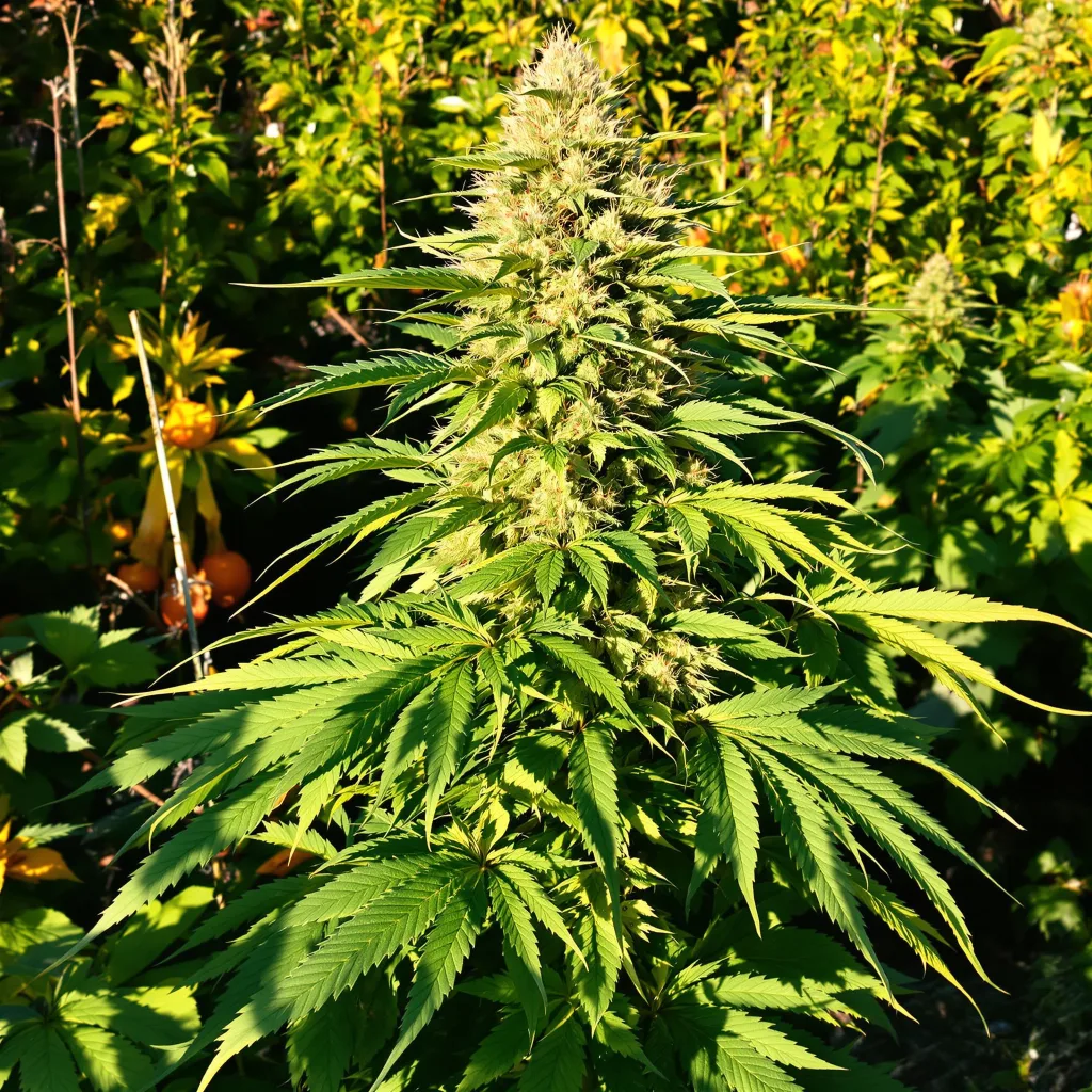 Lee Roy 69% indica / 31% sativa — flor con tricomas visibles