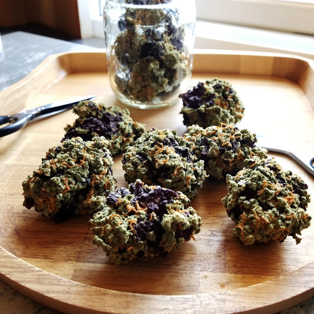 Legend OG 69% indica / 31% sativa — flor con tricomas visibles
