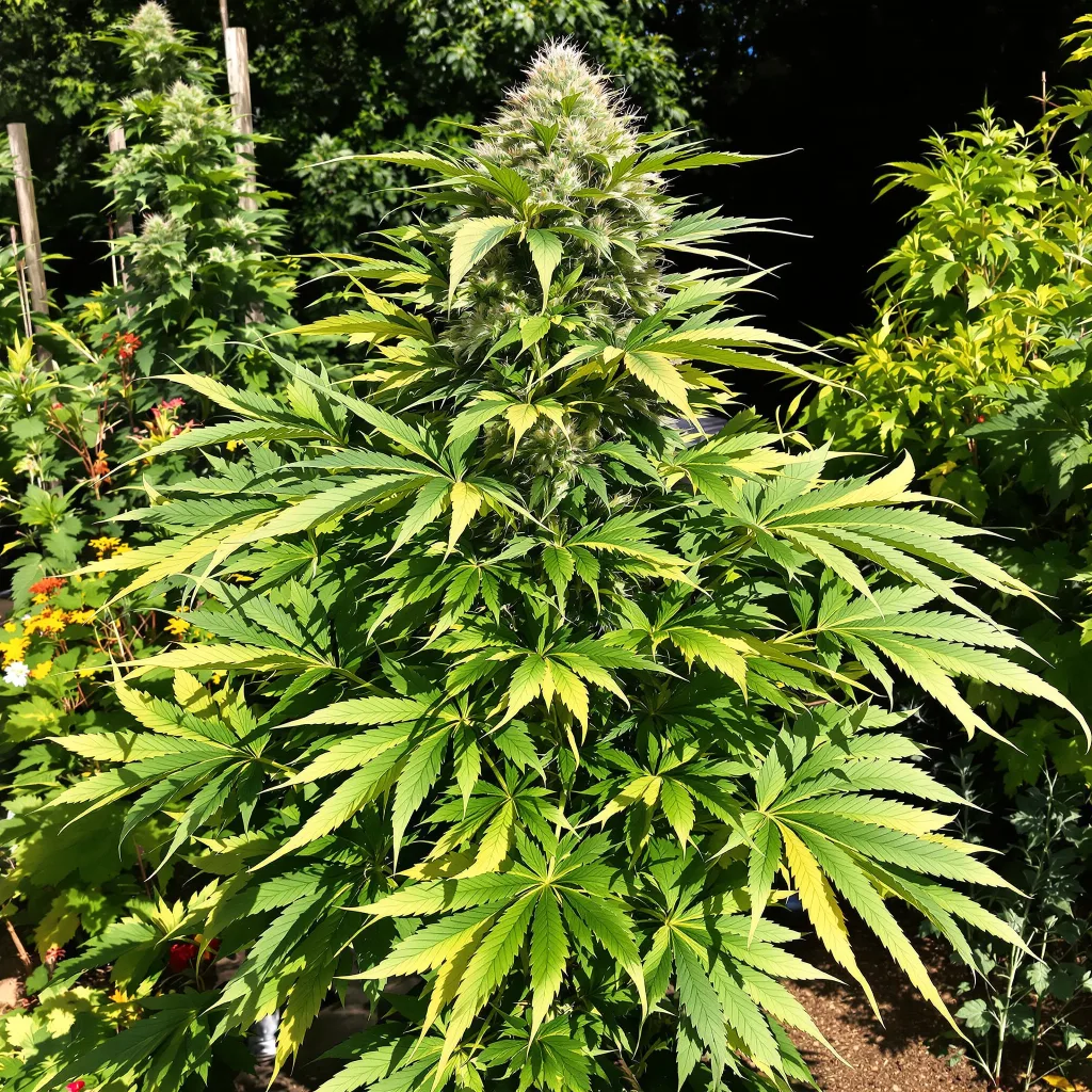 Legend OG 69% indica / 31% sativa — flor con tricomas visibles
