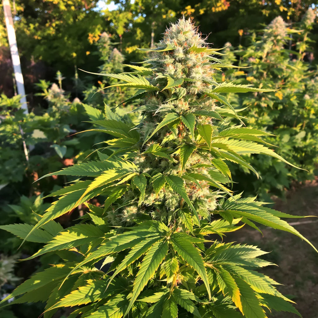 Lemon Crush 74% indica / 26% sativa — flor con tricomas visibles
