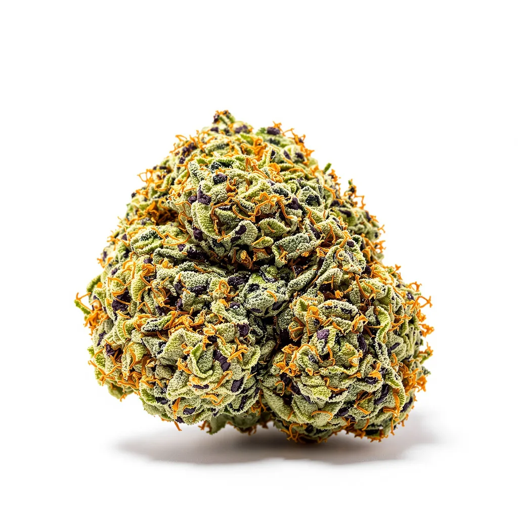 Lemon Crush 74% indica / 26% sativa — flor con tricomas visibles