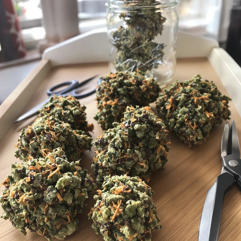Lemon Daddy 68% indica / 32% sativa — flor con tricomas visibles