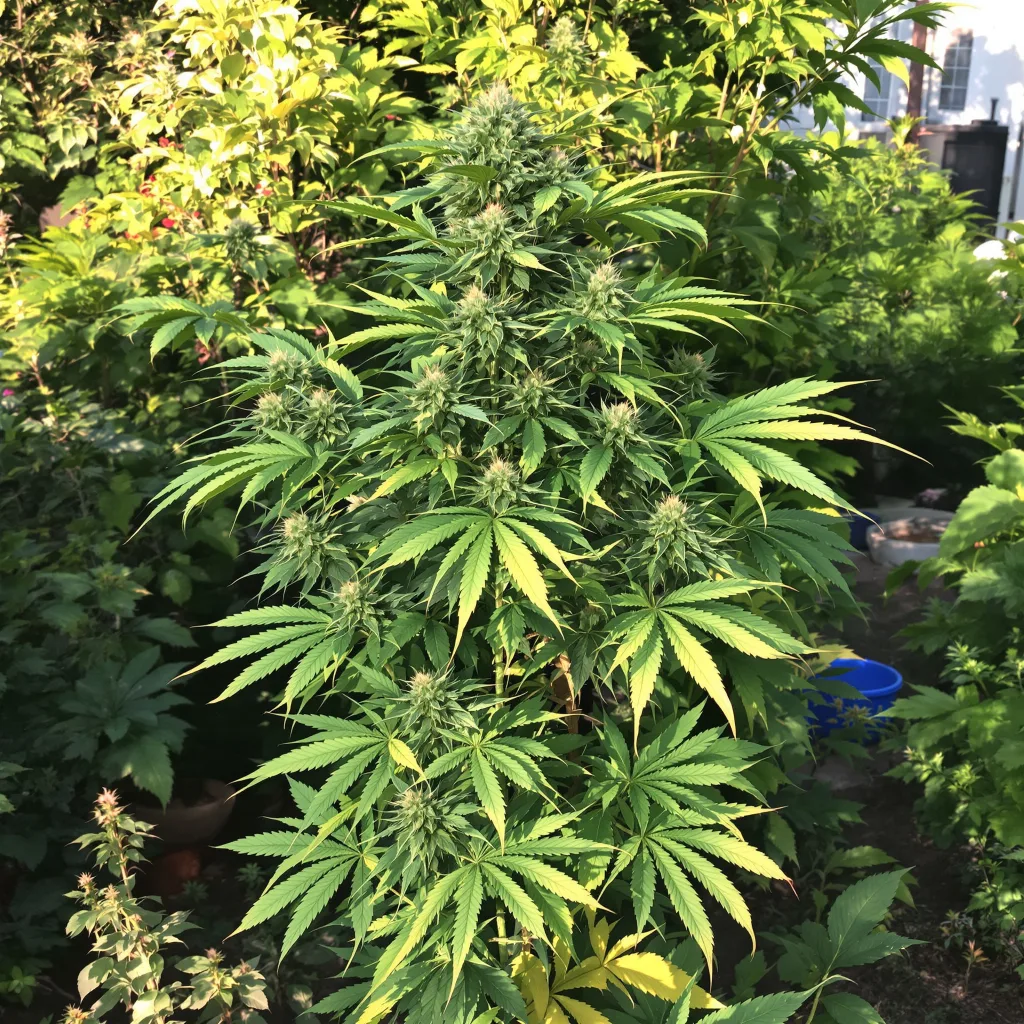 Lemon Daddy 68% indica / 32% sativa — flor con tricomas visibles