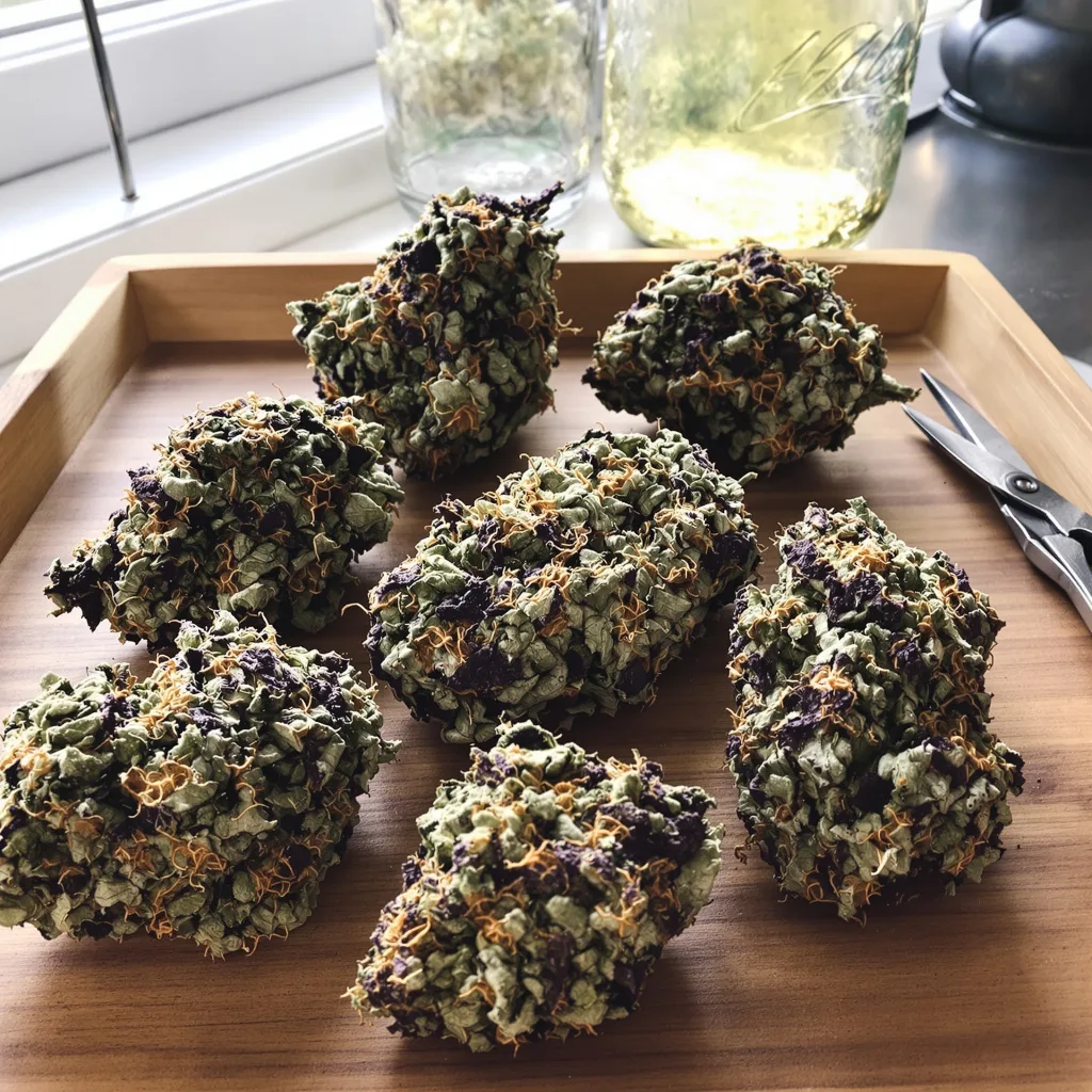 Lemon Daddy 68% indica / 32% sativa — flor con tricomas visibles