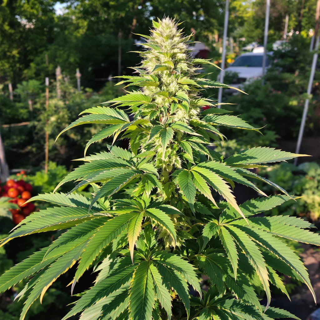 Lemon Daddy 68% indica / 32% sativa — flor con tricomas visibles