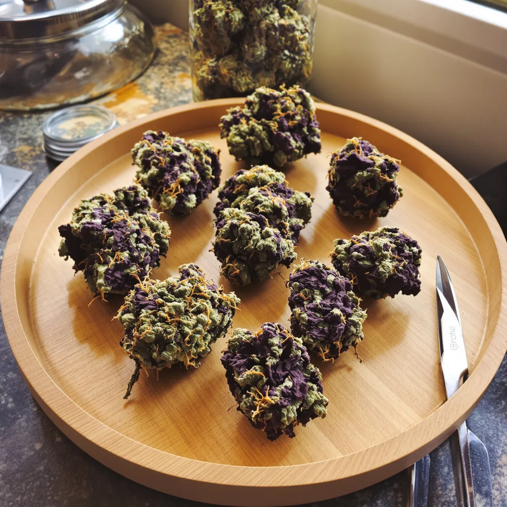 Lemon Diesel 90% indica / 10% sativa — flor con tricomas visibles