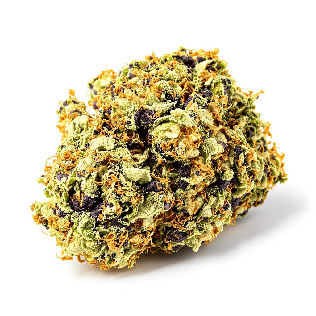 Lemon Drizzle 67% indica / 33% sativa — flor con tricomas visibles