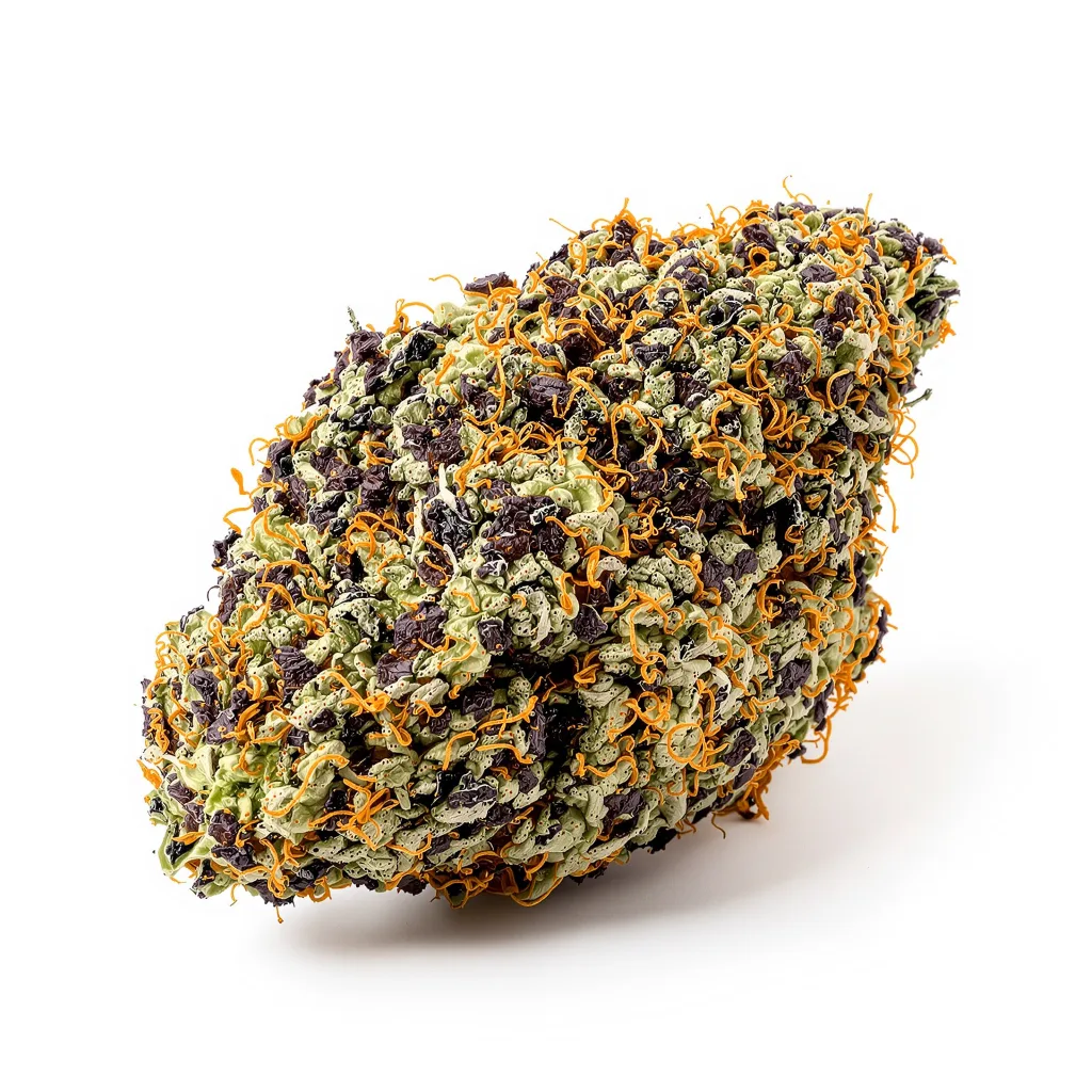 Lemon Drizzle 67% indica / 33% sativa — flor con tricomas visibles
