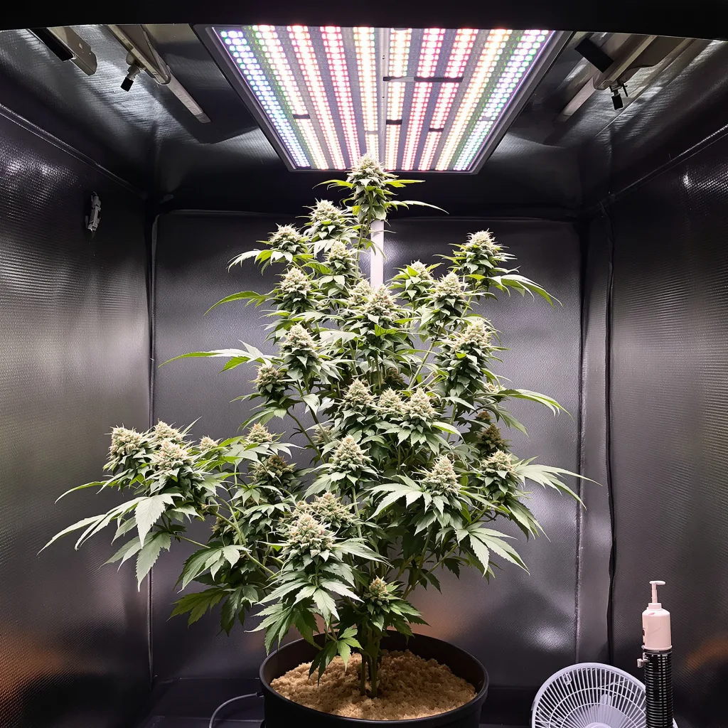 Planta de cannabis Lemon Drop en fase de floración — 60-100 cm autofloración