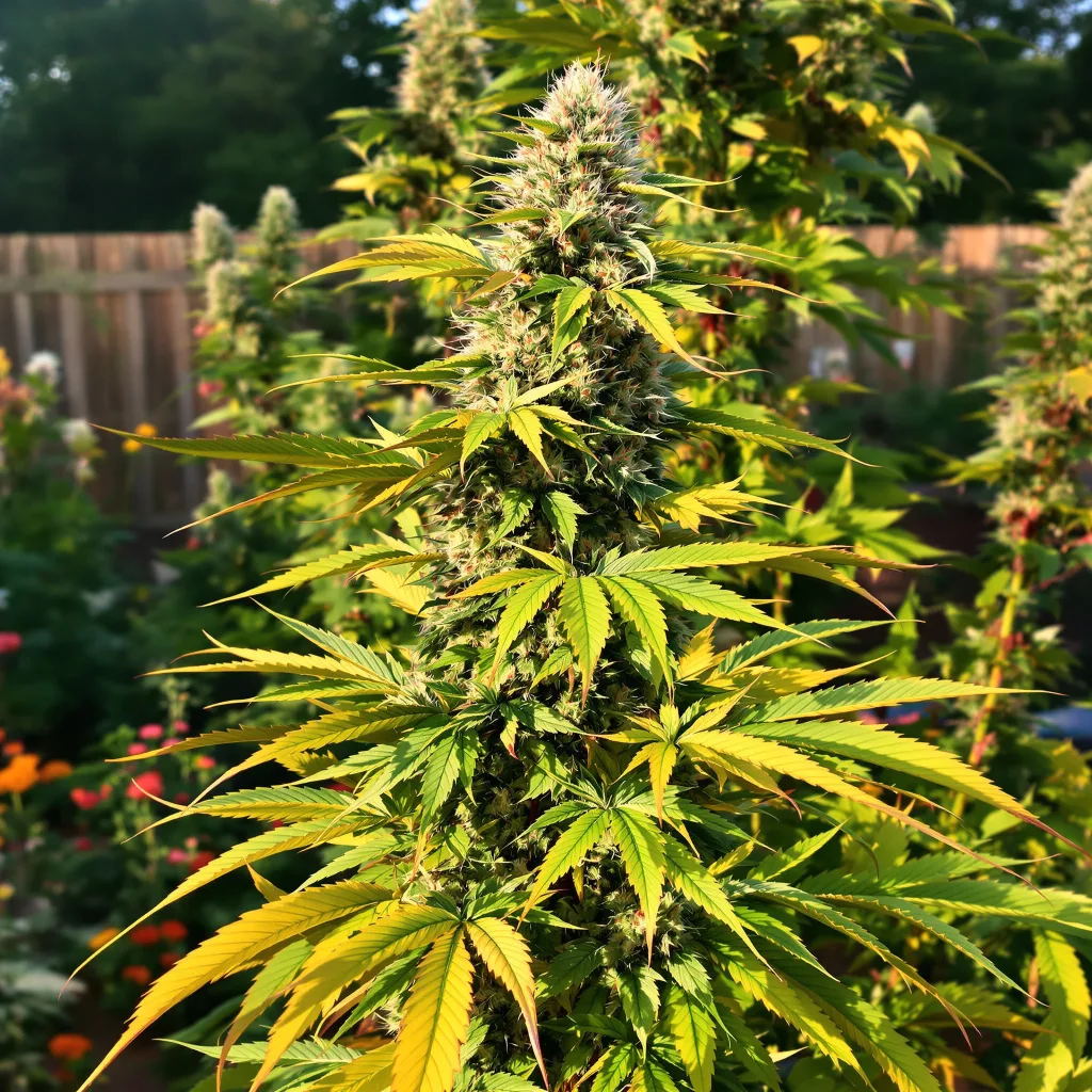 Lemon Drop 50% indica / 50% sativa — flor con tricomas visibles
