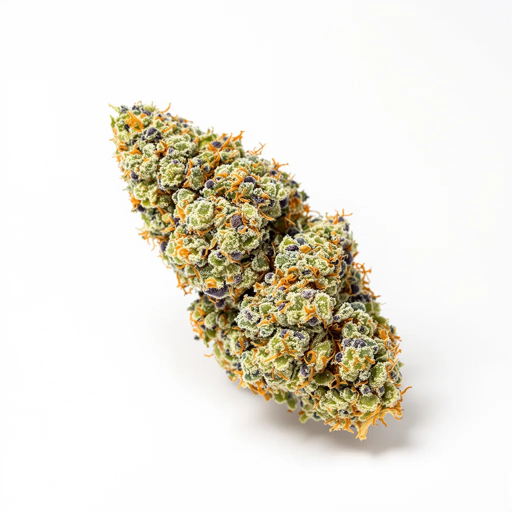 Lemon Drop 50% indica / 50% sativa — flor con tricomas visibles