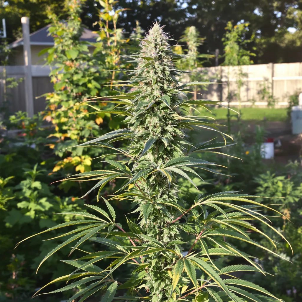 Lemon 57% indica / 43% sativa — flor con tricomas visibles