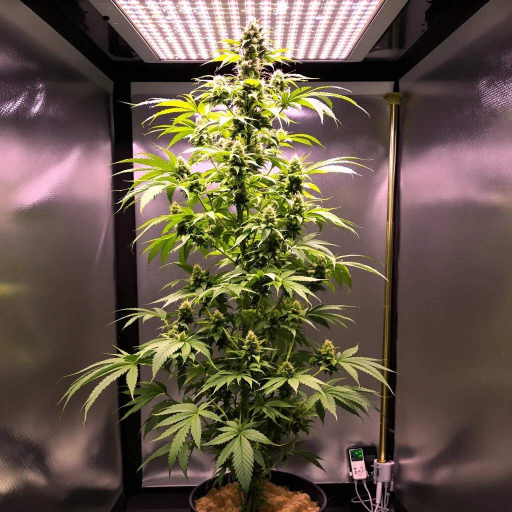 Planta de cannabis Lemon Fire en fase de floración — 150-200 cm feminizada