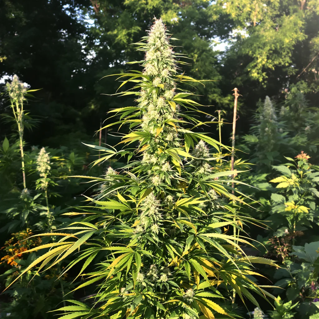 Lemon G 25% indica / 75% sativa — flor con tricomas visibles