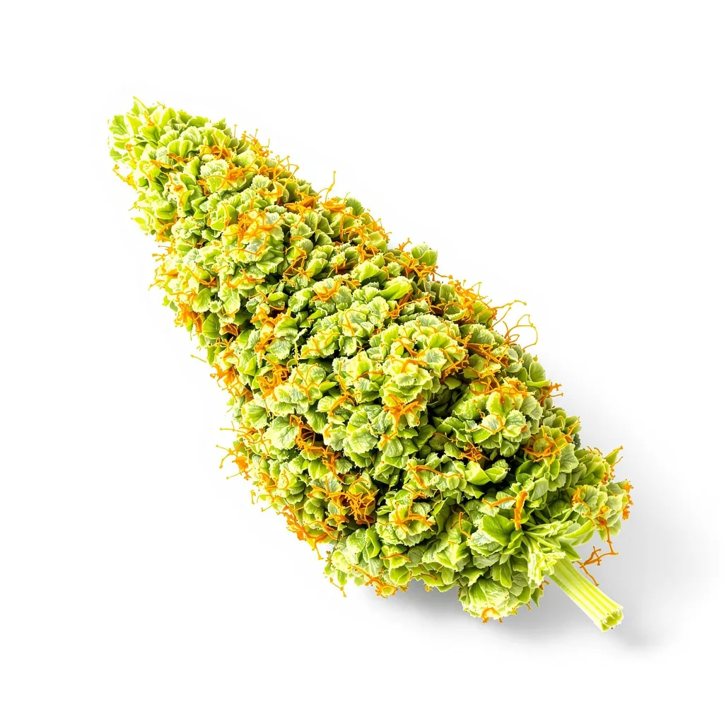 Lemon G 25% indica / 75% sativa — flor con tricomas visibles