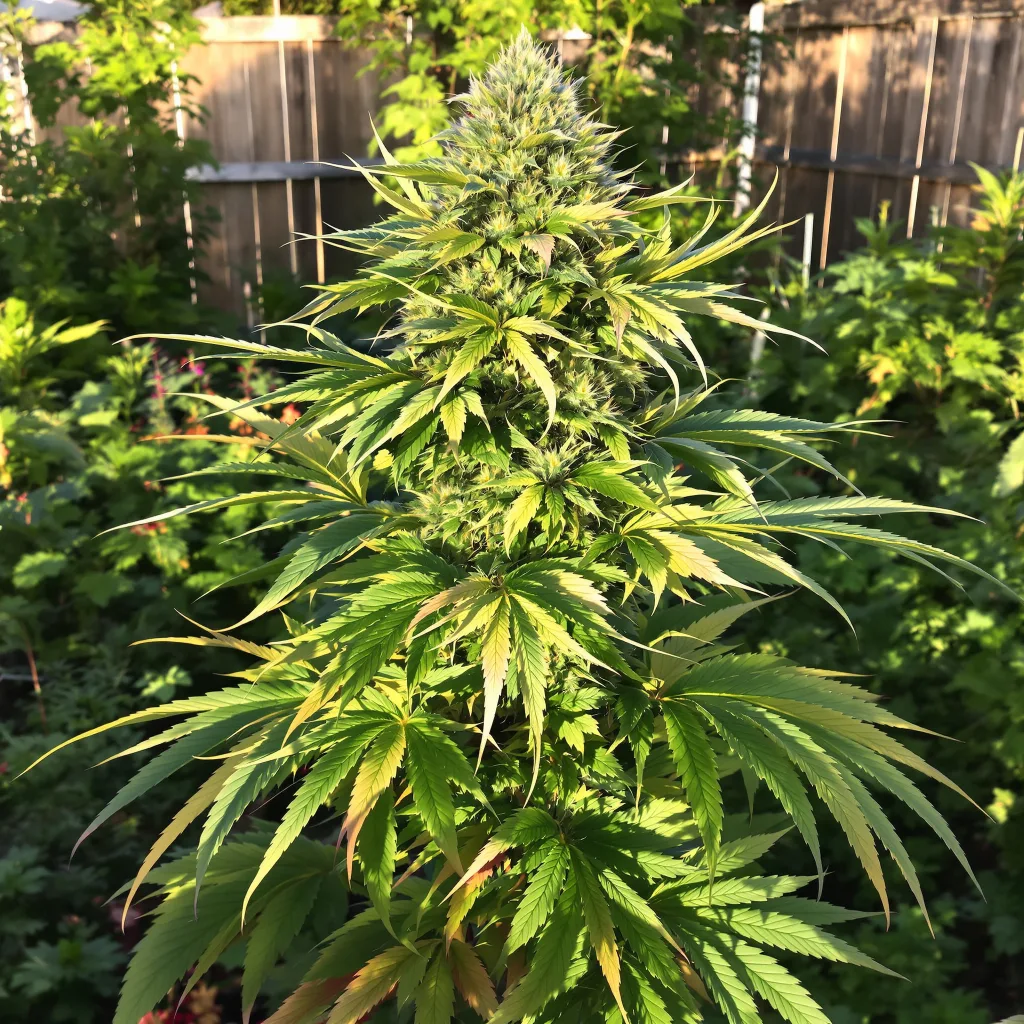 Lemon Garlic OG 78% indica / 22% sativa — flor con tricomas visibles
