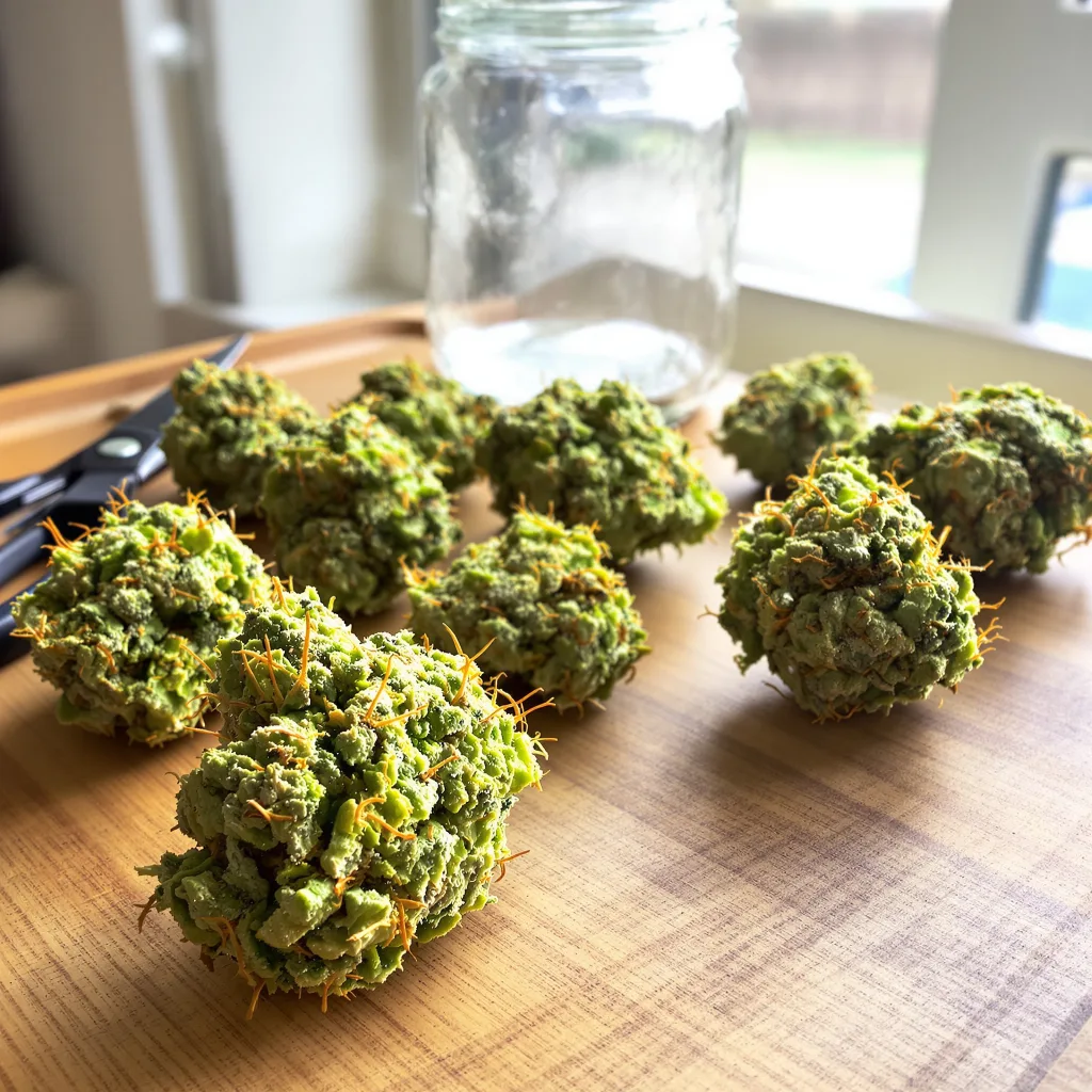 Lemon Jack 25% indica / 75% sativa — flor con tricomas visibles