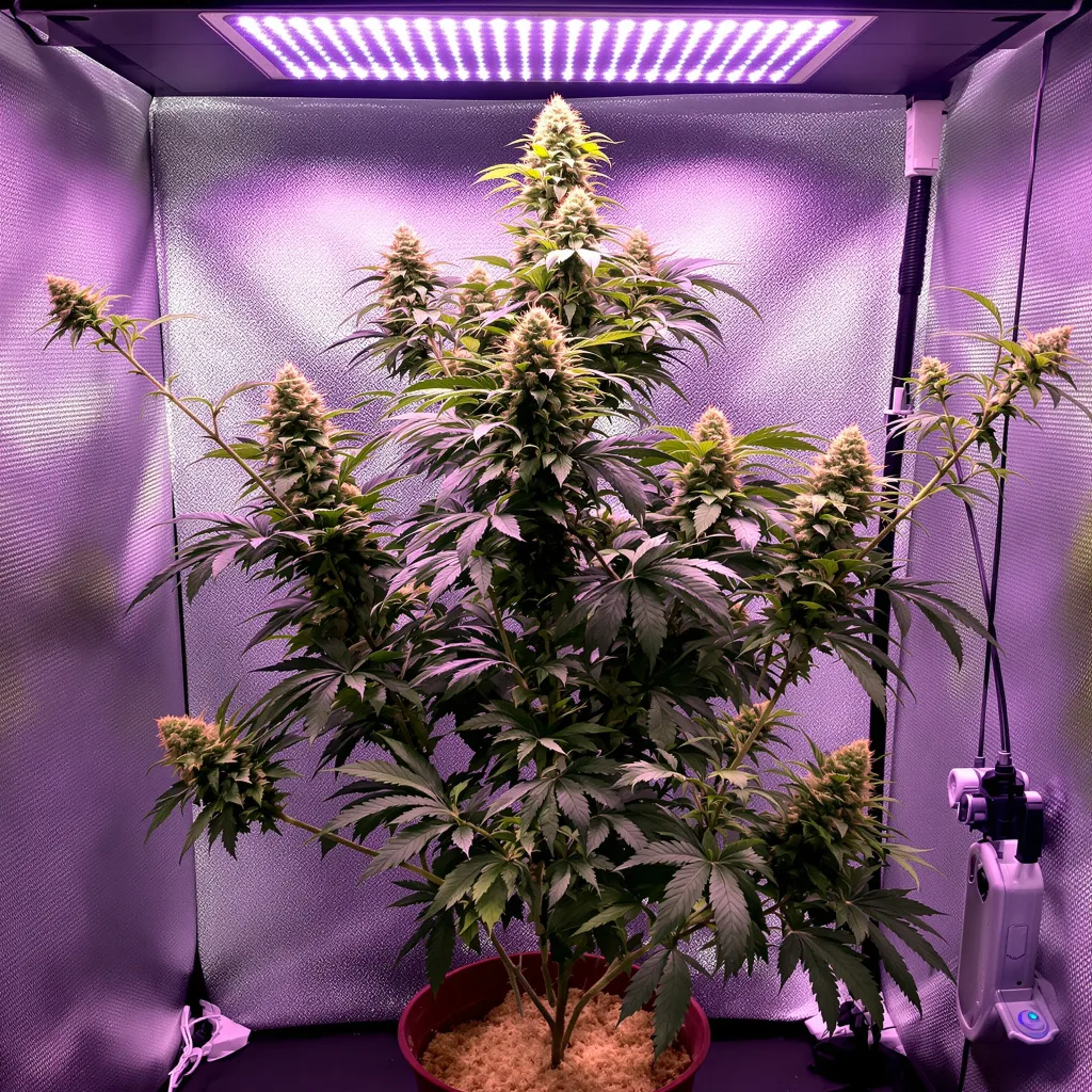 Planta de cannabis Lemon OG Kush en fase de floración — 60-100 cm autofloración