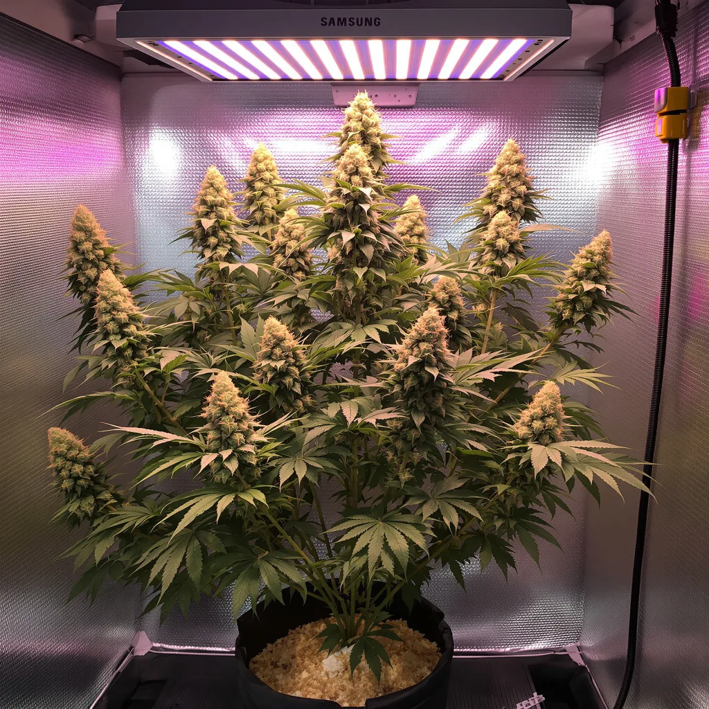 Planta de cannabis Lemon OG Kush en fase de floración — 120-180 cm feminizada