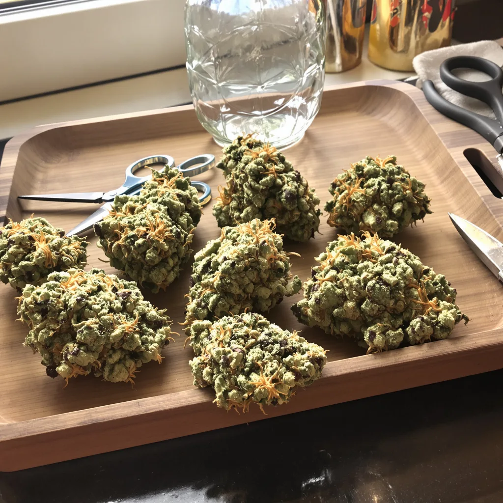 Lemon Skunk 30% indica / 60% sativa — flor con tricomas visibles