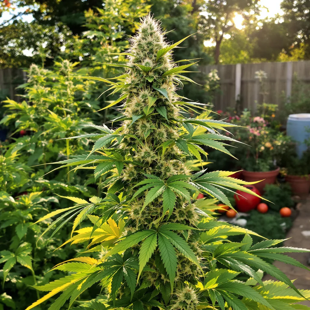 Lemon Skunk 30% indica / 60% sativa — flor con tricomas visibles