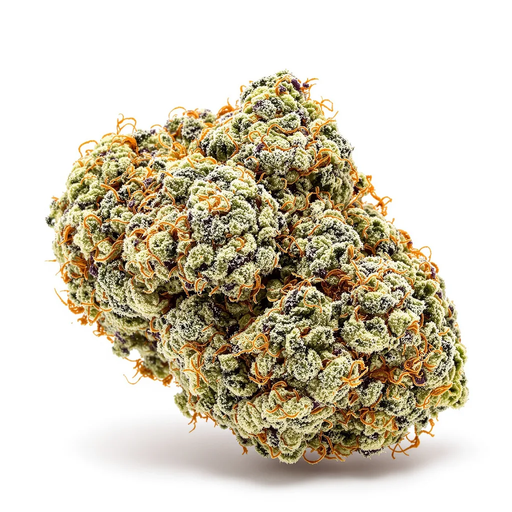 Lemon Skunk 30% indica / 60% sativa — flor con tricomas visibles