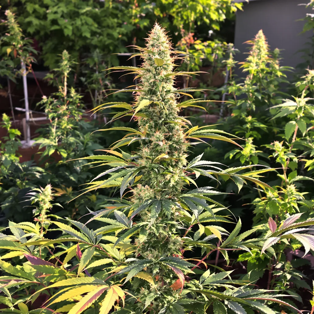 Lemon Thai 60% indica / 50% sativa — flor con tricomas visibles