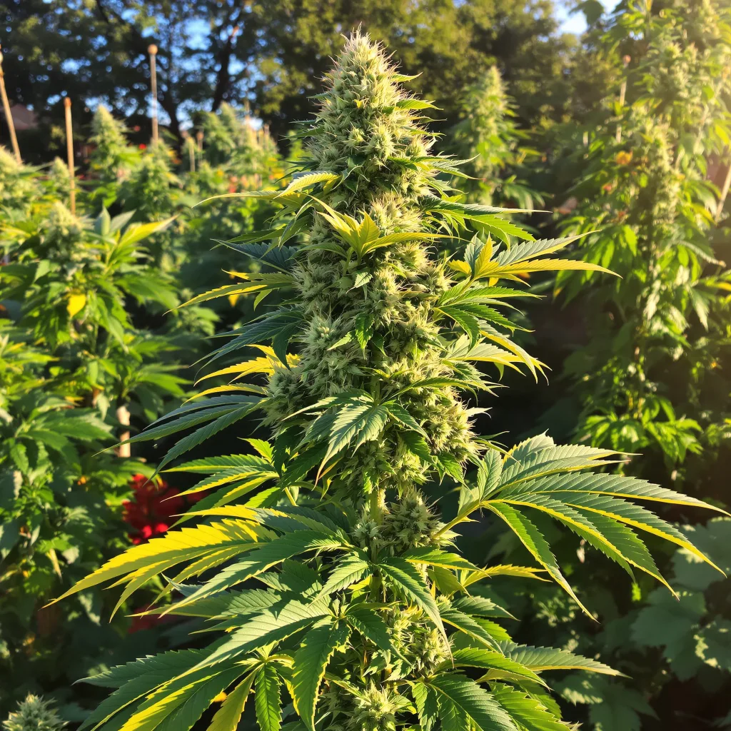 Lemon Tree 61% indica / 39% sativa — flor con tricomas visibles