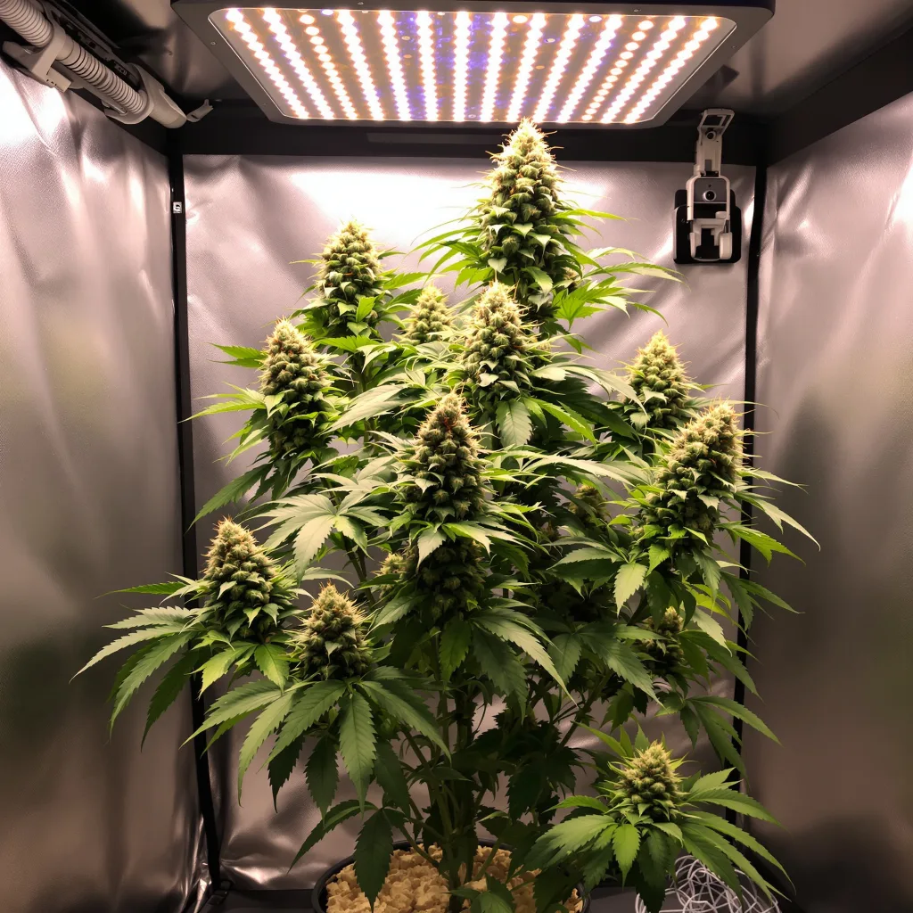 Planta de cannabis Lethal Purple en fase de floración — 120-180 cm feminizada