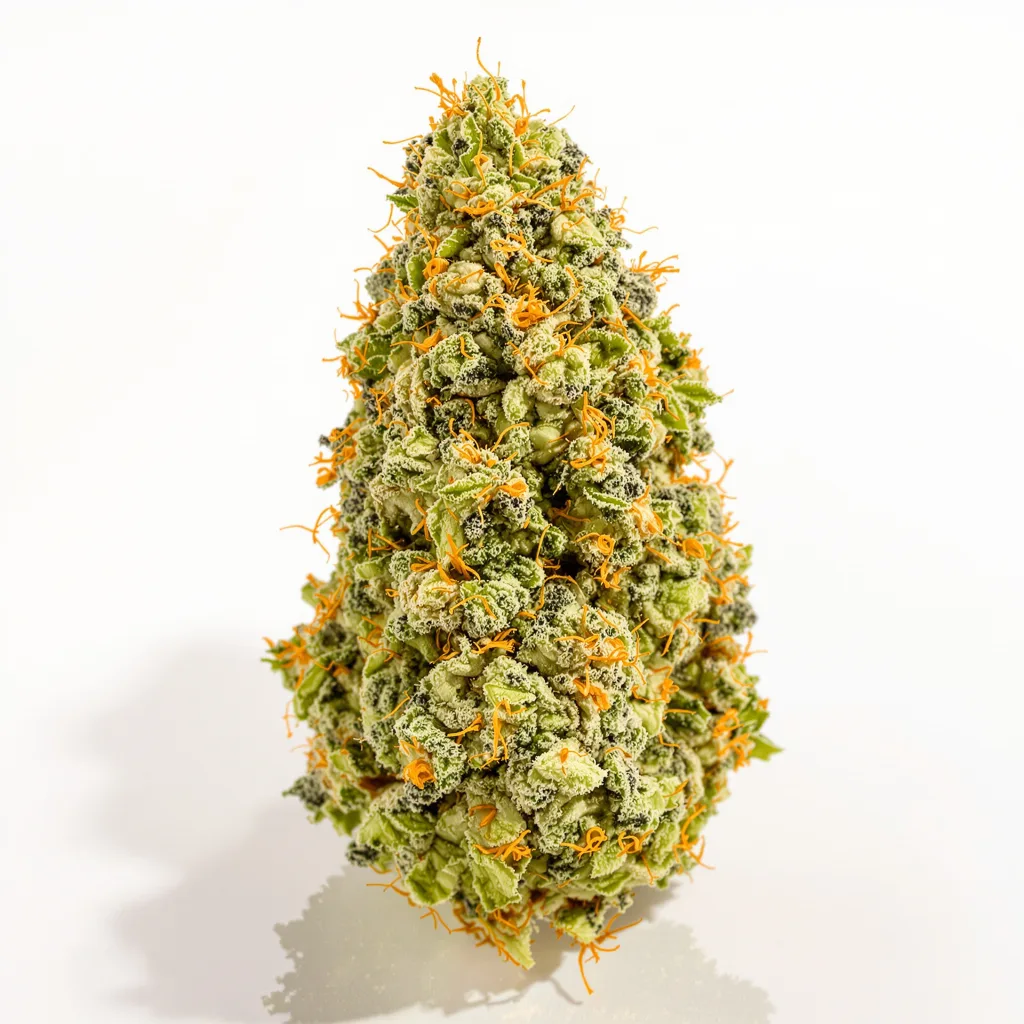 Liberty Haze 15% indica / 85% sativa — flor con tricomas visibles