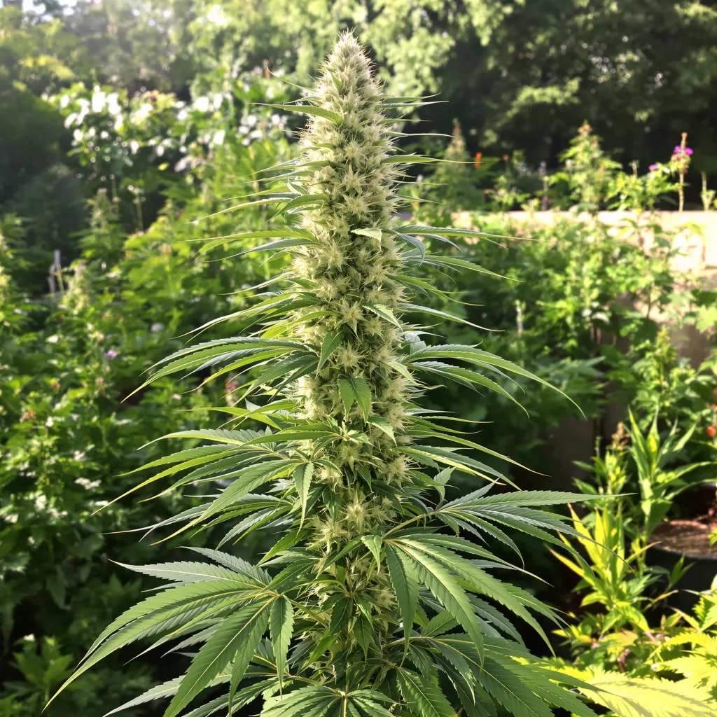 Lodi Dodi 24% indica / 76% sativa — flor con tricomas visibles