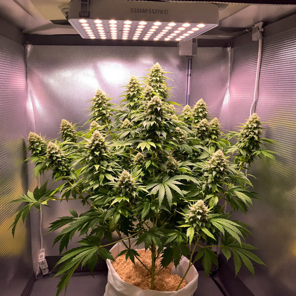 Planta de cannabis Lowryder en fase de floración — 60-100 cm autofloración