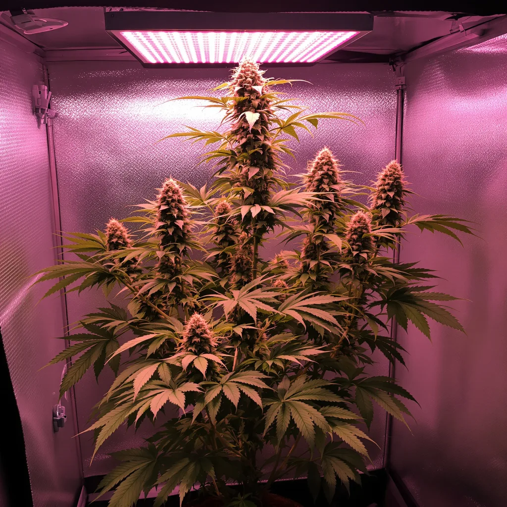 Planta de cannabis Lucid Dream Kush en fase de floración — 60-100 cm autofloración