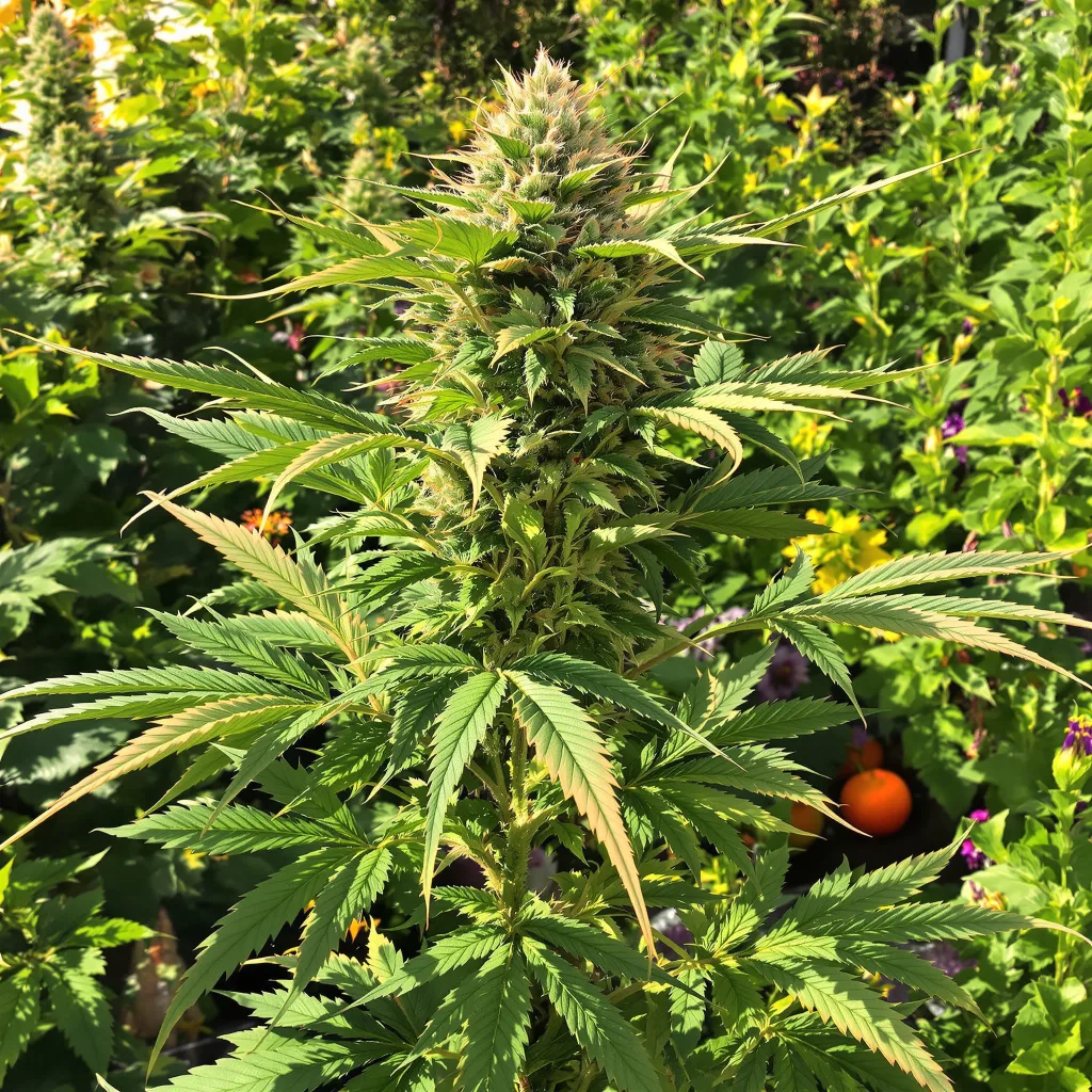 Lucky Dog 81% indica / 19% sativa — flor con tricomas visibles