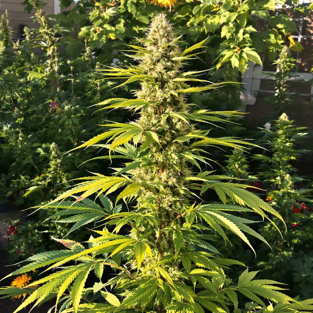 Mac 1 50% indica / 50% sativa — flor con tricomas visibles