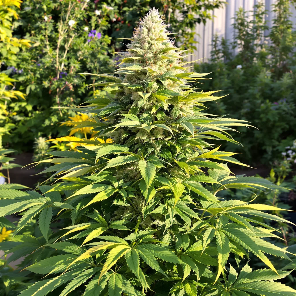 Mad Scientist 86% indica / 14% sativa — flor con tricomas visibles