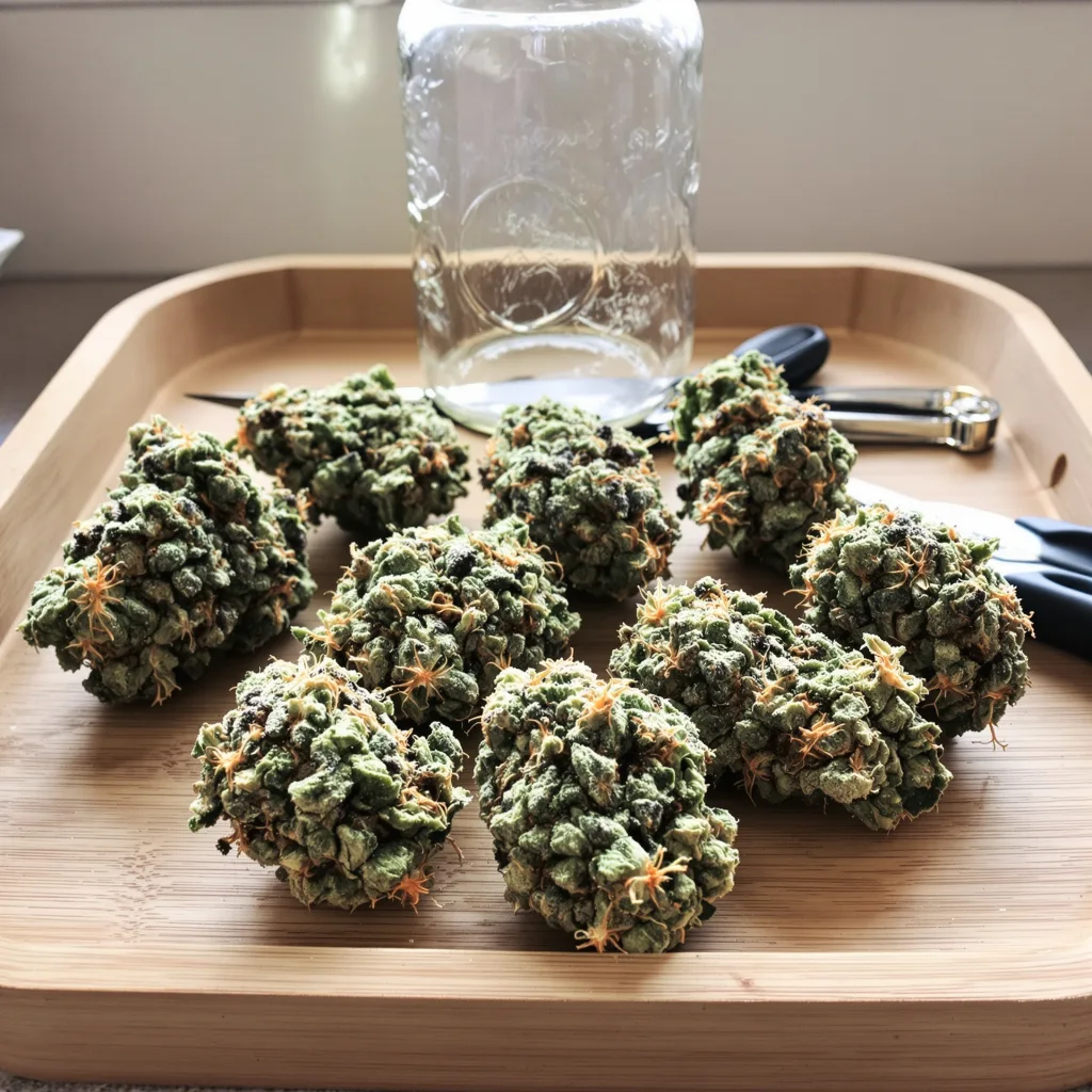 Magnum 49% indica / 51% sativa — flor con tricomas visibles